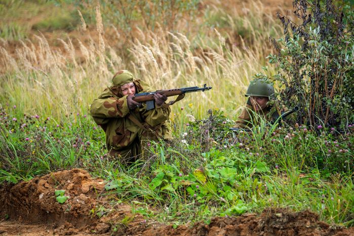 Военно-историческая реконструкция боя в День танкиста в парке «Патриот» Одинцовского округа