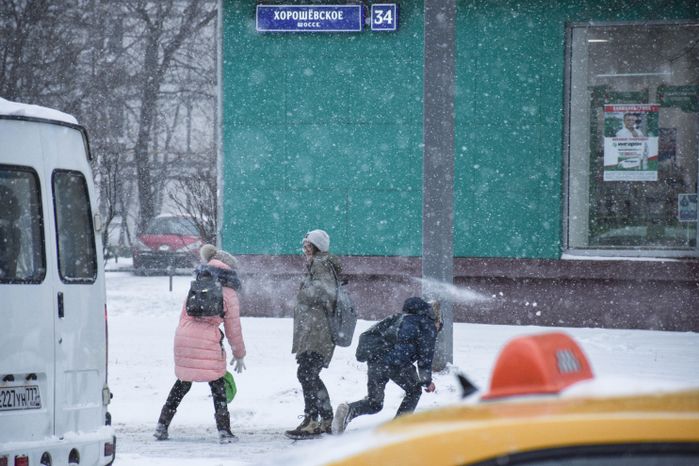 Снегопад в Московском регионе, 18.01.2018