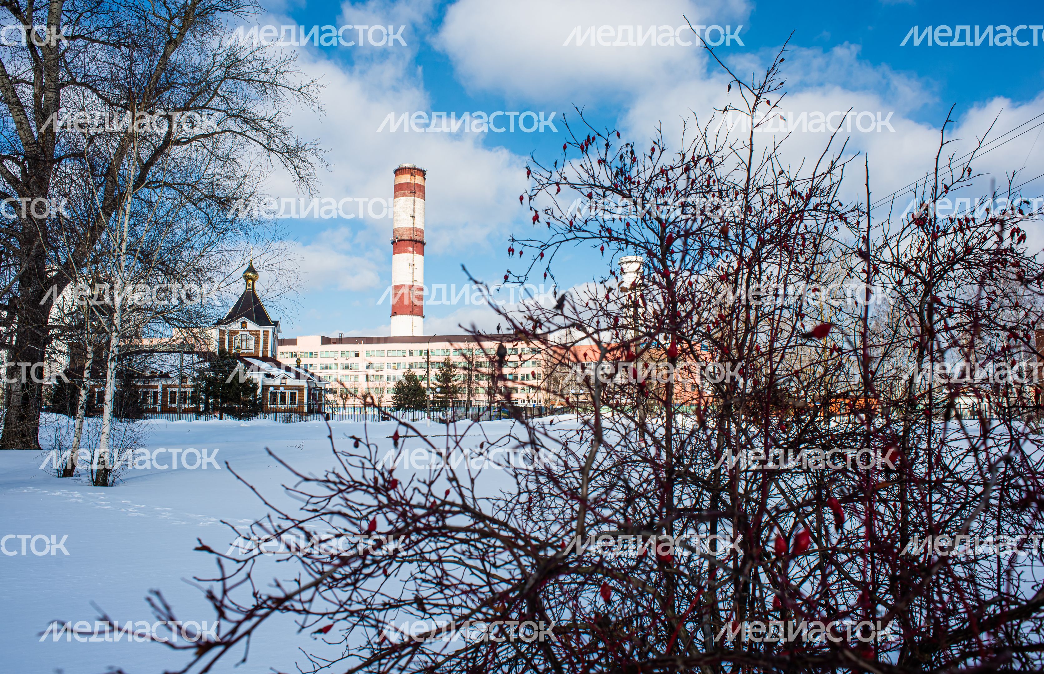 Зимние виды города Электрогорск
