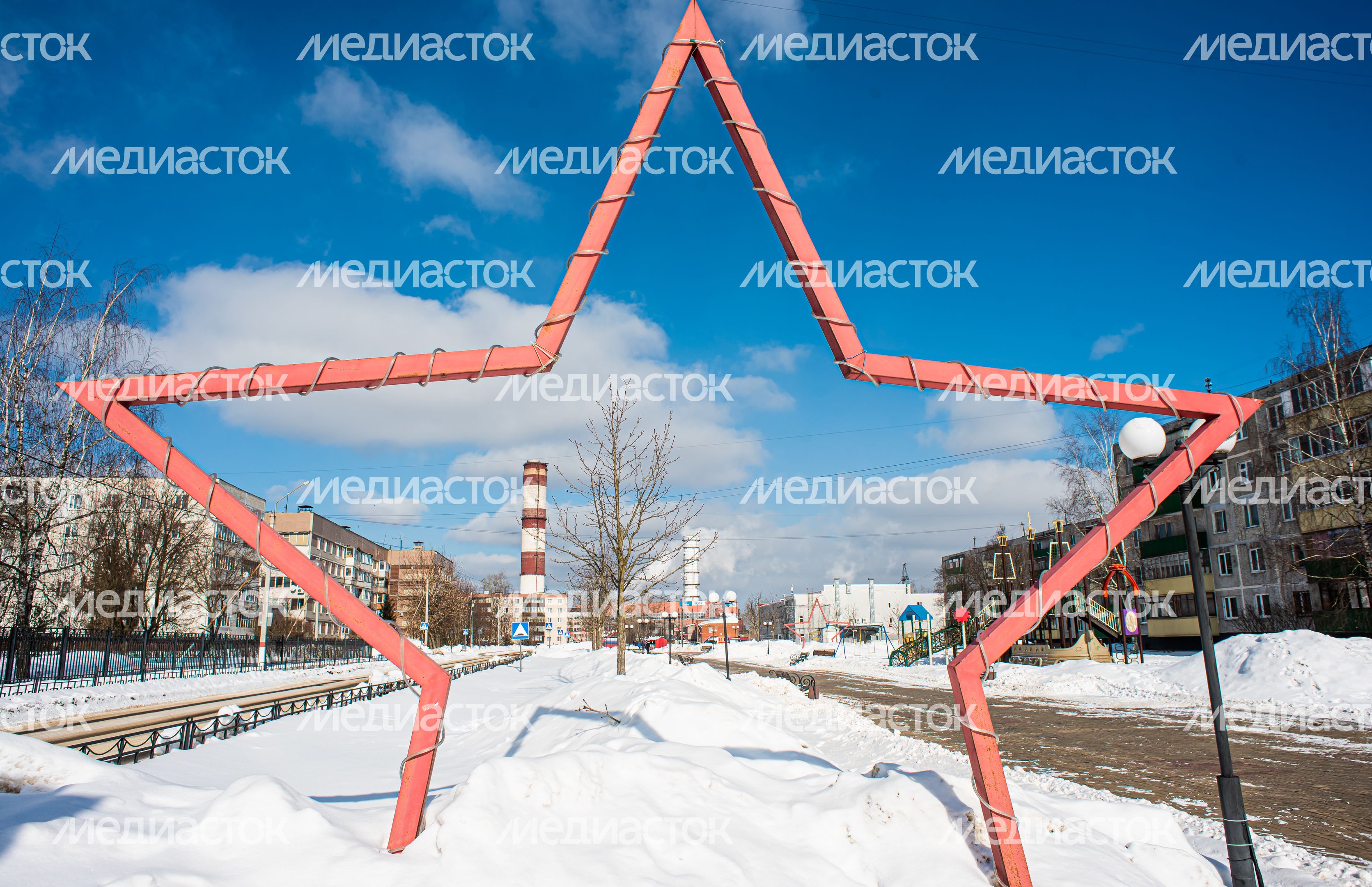 Зимние виды города Электрогорск