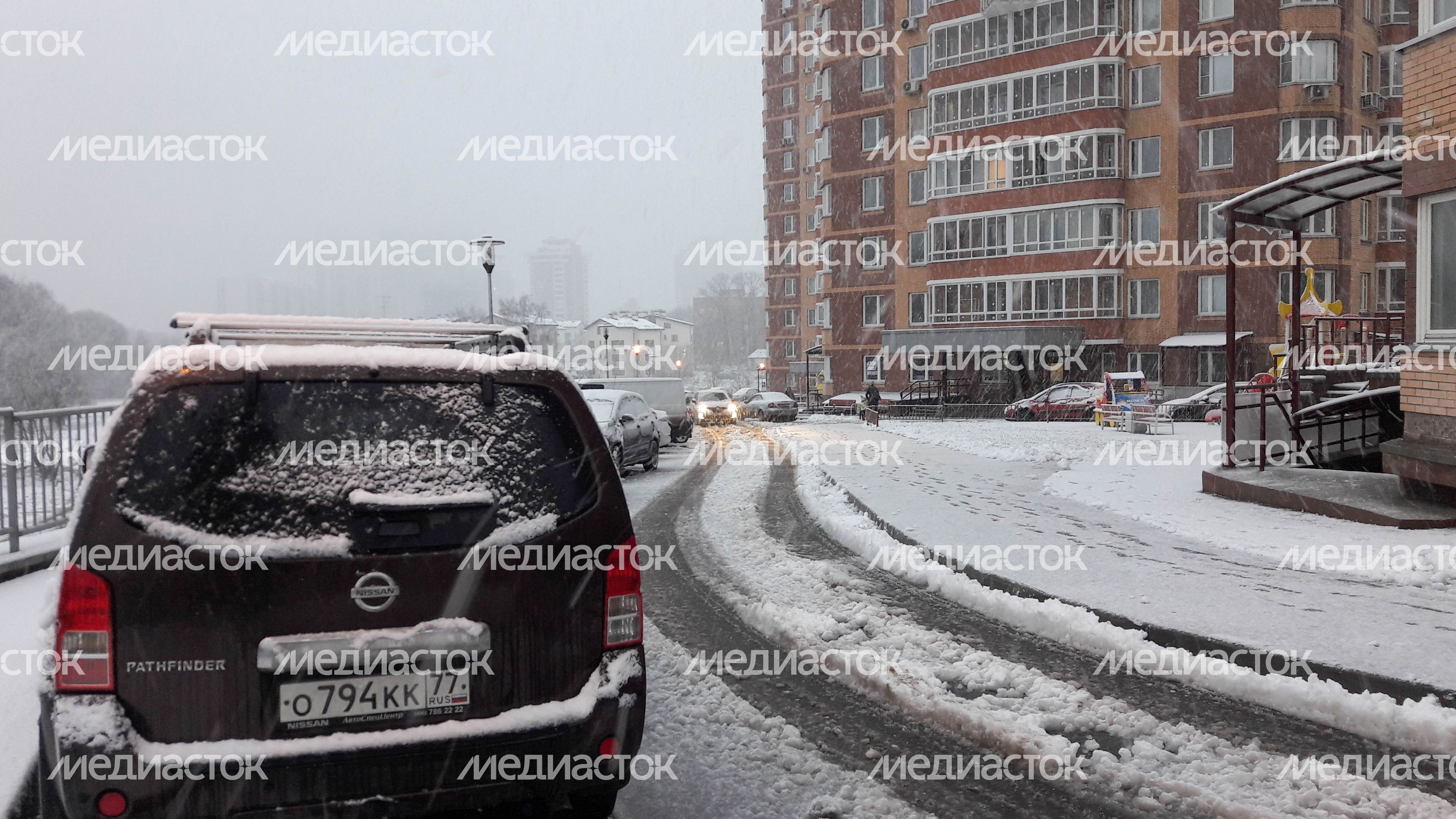 Снегопад в Москве и Подмосковье
