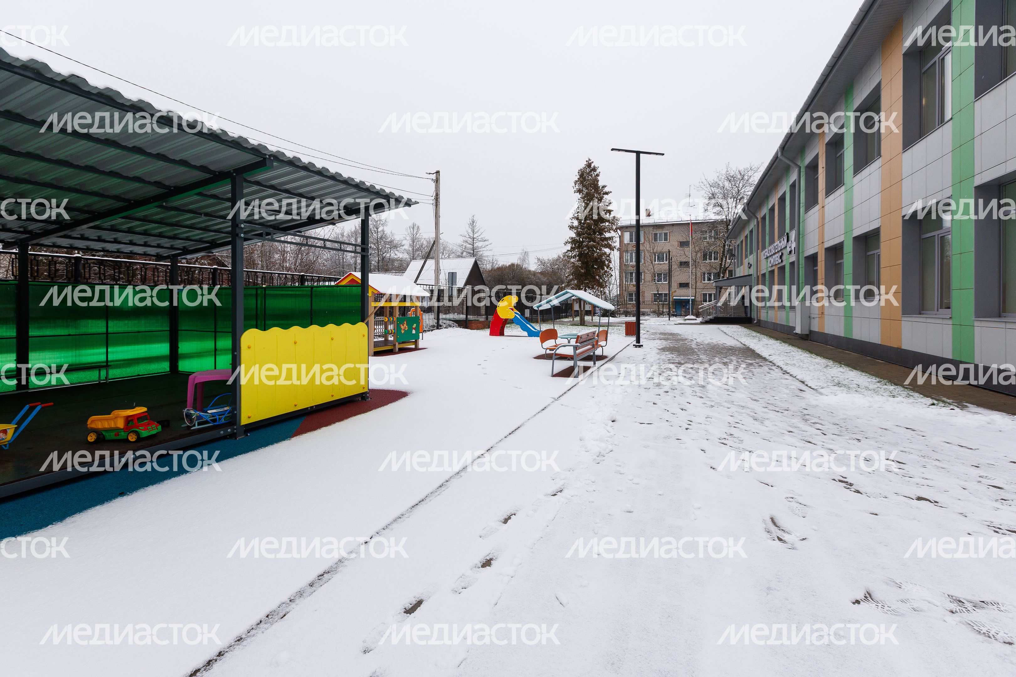 Игровая площадка детского сада №55 «Аленушка» в поселке Зверосовхоз Пушкинского округа после капитального ремонта Игровая площадка детского сада №55 «Аленушка» в поселке Зверосовхоз Пушкинского округа после капитального ремонта