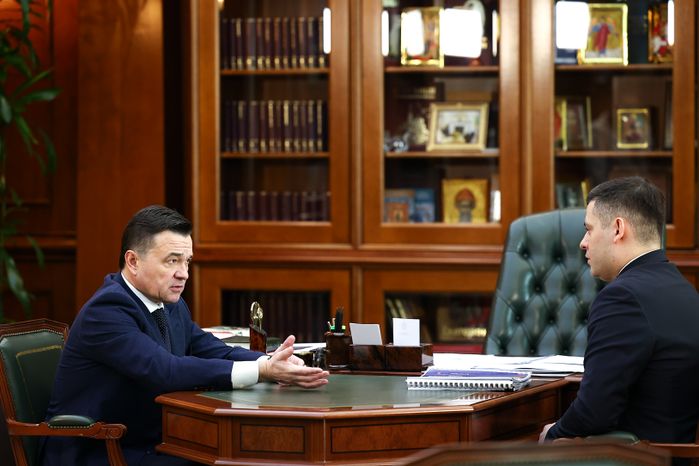 Андрей Воробьев провел рабочую встречу с главой г.о. Подольск