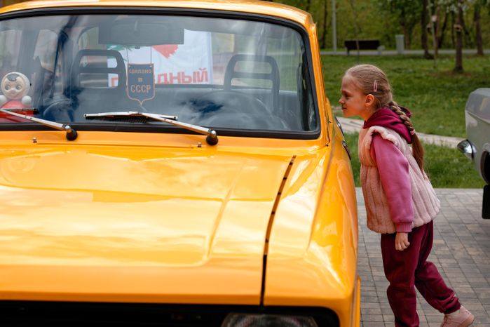 Ретроавтомобили на автопробеге ко Дню Победы «Победный маршрут» в Истре