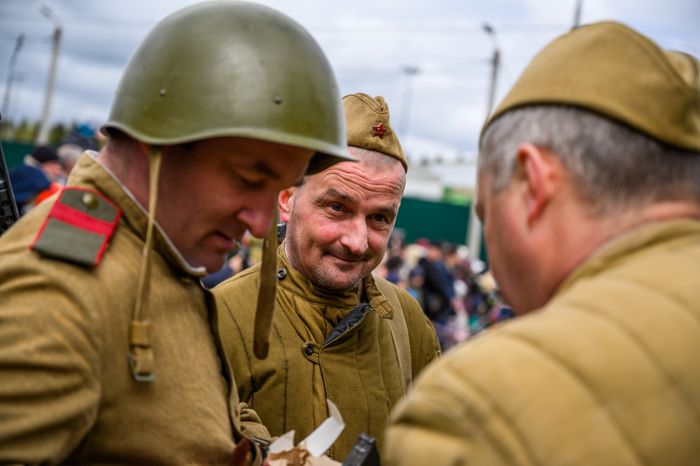 Военно-историческая реконструкция событий мая 1945 года в музее истории танка Т-34 в Мытищах