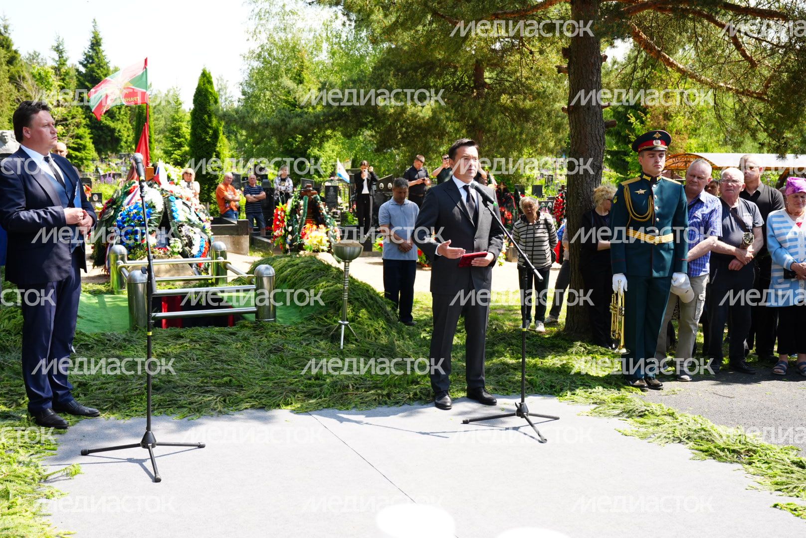 Прощание с участником СВО с участием Губернатора Подмосковья