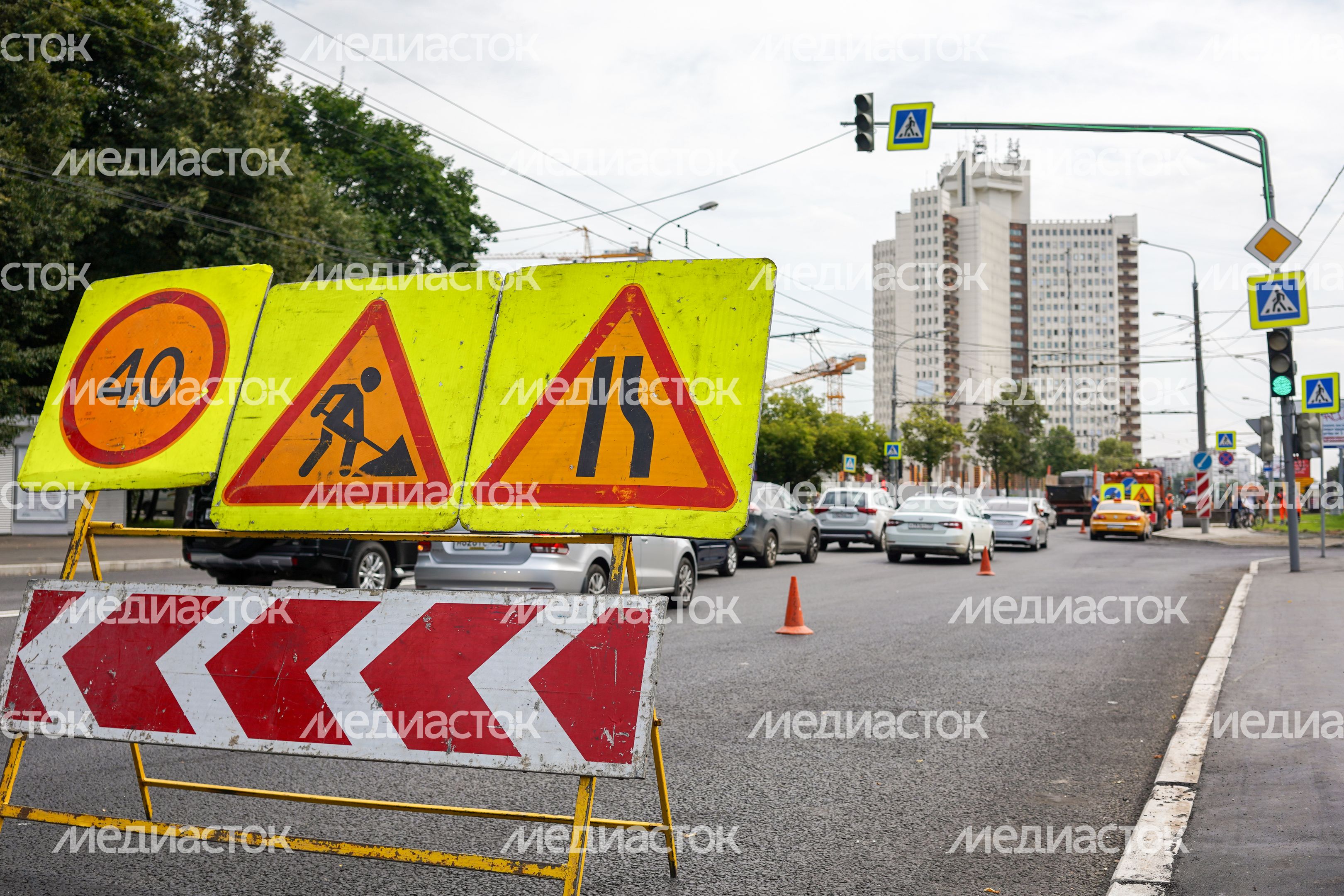 Дорожные работы в Москве