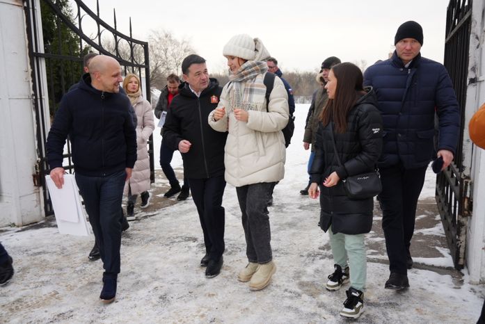 Посещение места строительства нового стадиона «Торпедо» в Люберцах Губернатором Подмосковья