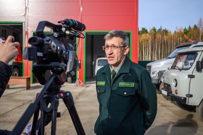 Директор Центрлесхоза Сергей Викторович Ивченков на открытии лесопожарной станции «Кратово»