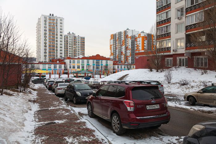 Зимние виды города Дзержинский. Округ Люберцы