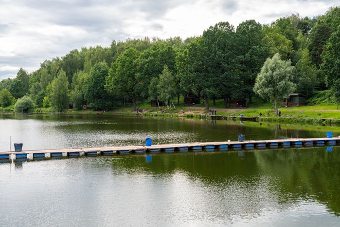 Пляж на реке Банька в Красногорске