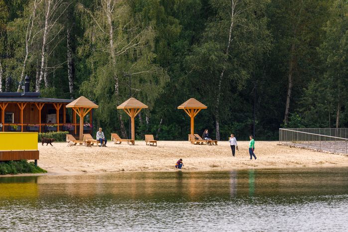 Пляж в парке «Взлет» в Домодедово