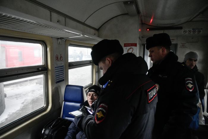 Работа Полиции на Казанском вокзале