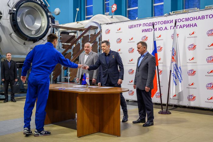 Экзаменационная тренировка космонавта Роскосмоса Андрея Федяева в Центре подготовки космонавтов в Звездном городке