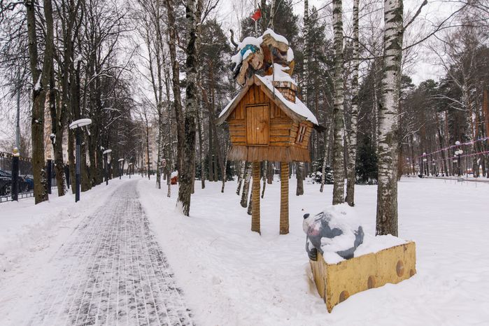 Центральный парк культуры и отдыха в Ногинске зимой
