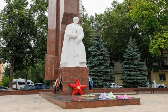 Вечный огонь на площади Памяти в Егорьевске