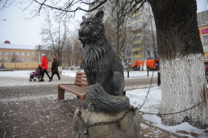Памятник ученому коту в Раменском