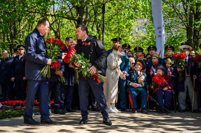 Торжественная церемония зажжения Вечного огня в Королеве