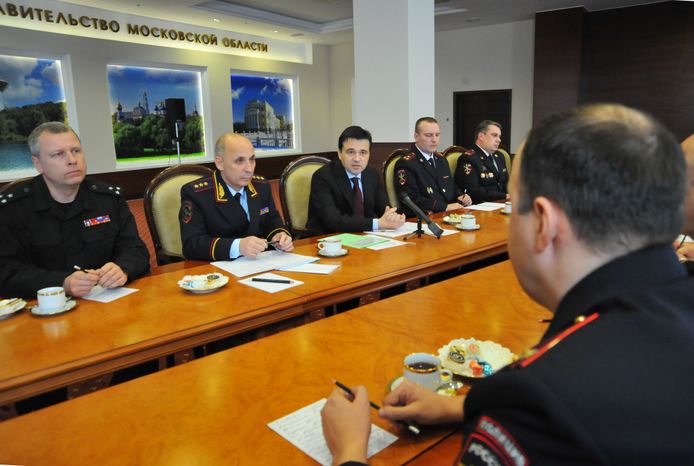 А. Воробьёв на встрече с сотрудниками ГУ МВД МО