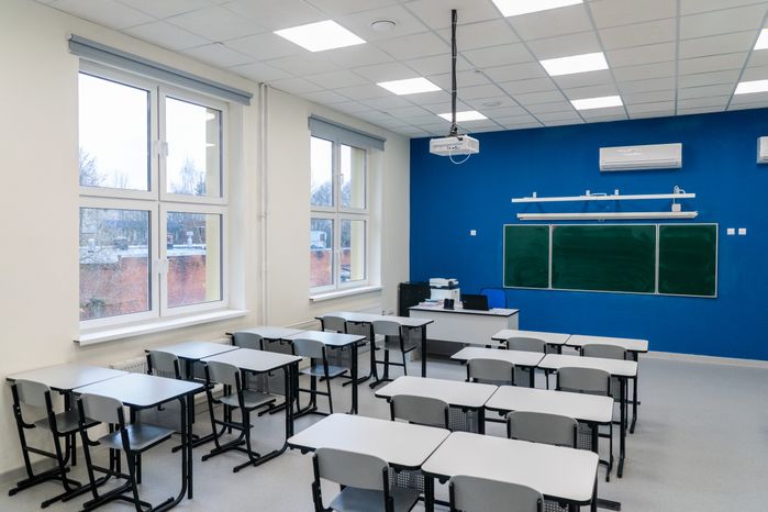 Учебный класс в новой пристройке к школе №29 им. П.И. Забродина в Подольске