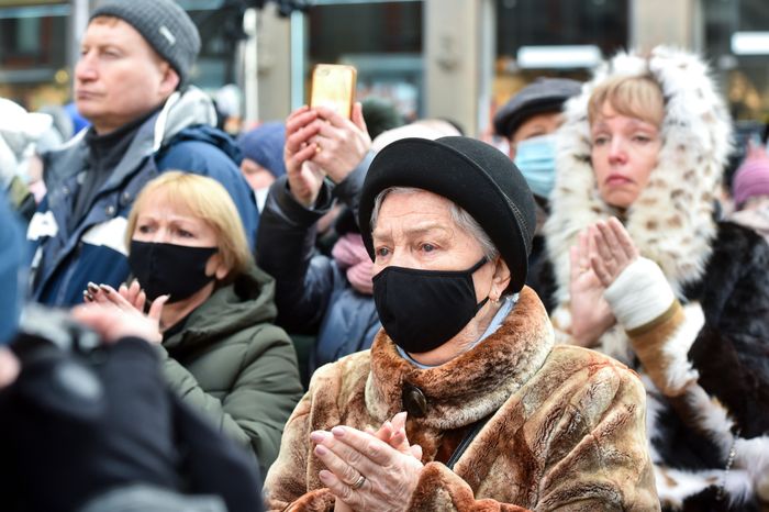 Церемония прощания с актером Василием Лановым в московском театре имени Вахтангова