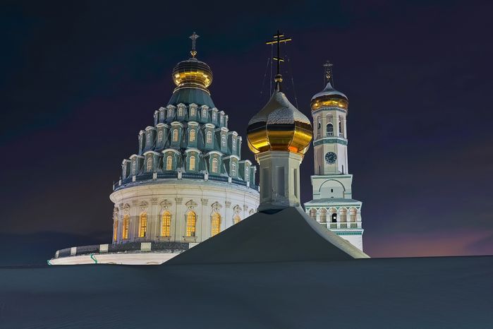 Воскресенский Ново-Иерусалимский ставропигиальный мужской монастырь в Истре. Зима