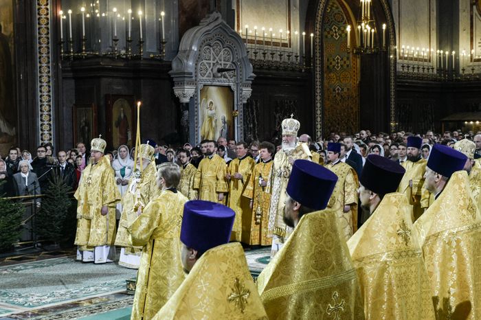 Рождественское богослужение в Храме Христа Спасителя в Москве