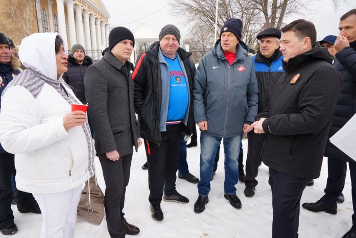Посещение места строительства нового стадиона «Торпедо» в Люберцах Губернатором Подмосковья