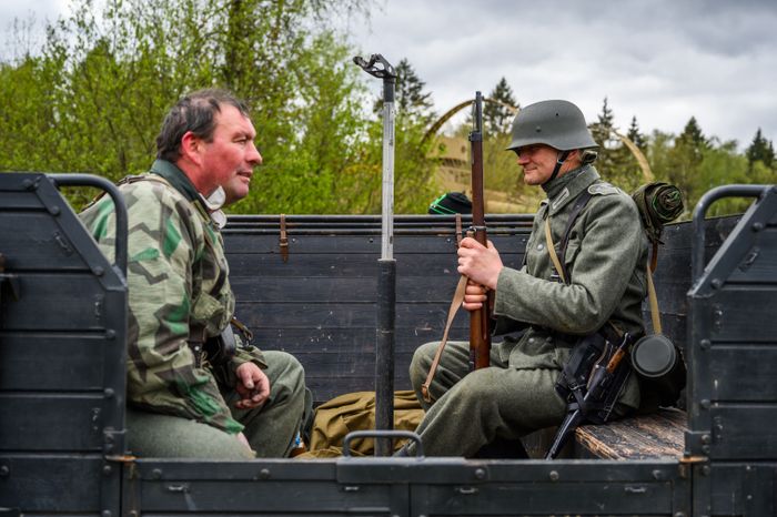 Военно-историческая реконструкция событий мая 1945 года в музее истории танка Т-34 в Мытищах