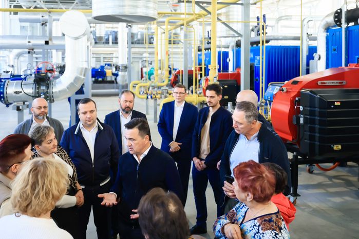 Осмотр новой котельной и реконструируемого участка теплосети в Королеве Губернатором Подмосковья