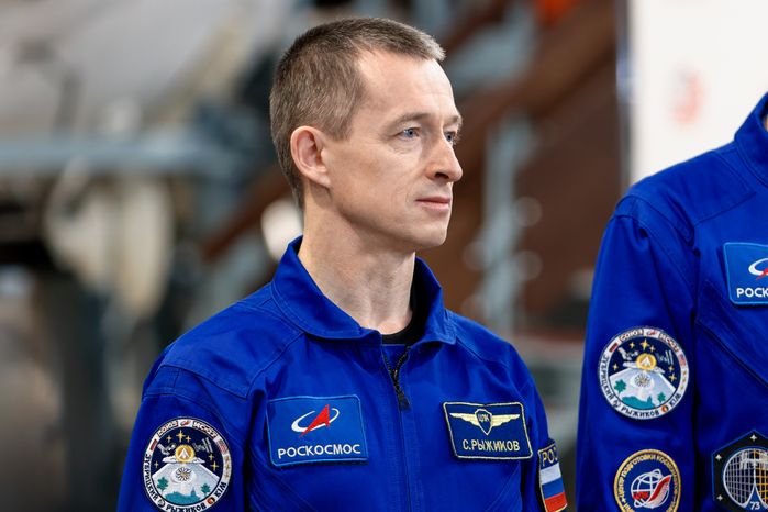Космонавт основного экипажа МКС-73 С.Н. Рыжиков на комплексной тренировке в Звездном городке