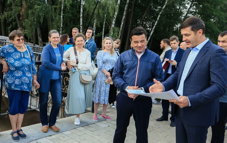 Проверка хода работ по очистке Малаховского озера Губернатором Подмосковья