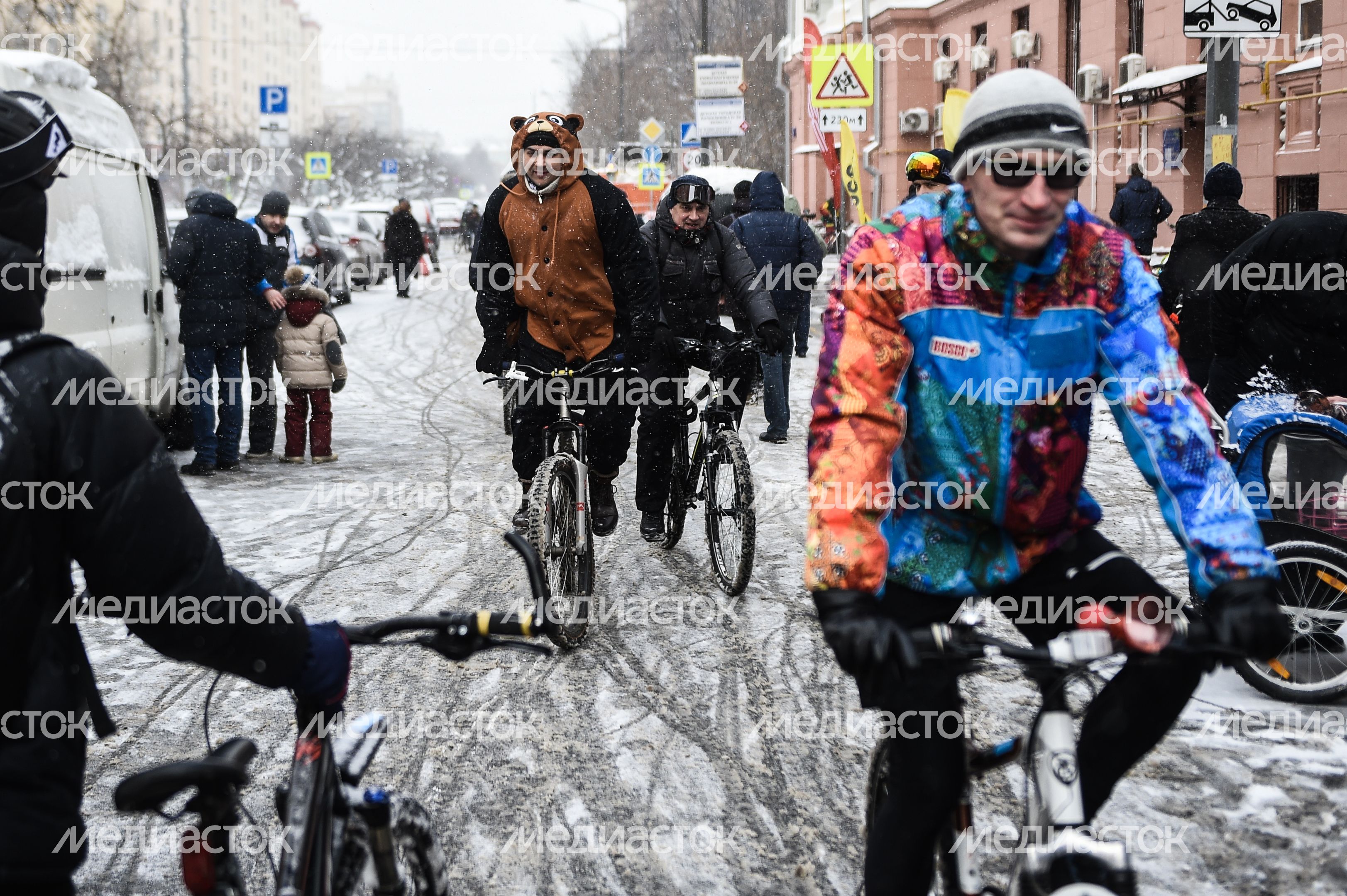 В Москве состоялся 4-й Зимний Велопарад