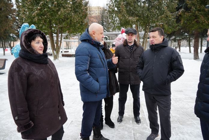 Проверка Губернатором Центрального парка культуры и отдыха в Пушкино