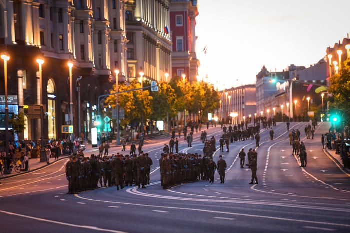 Пешая репетиция парада Победы в Москве