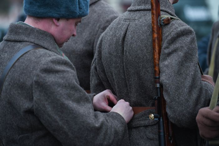 Торжественный марш в честь парада 1941 года на Красной площади в Москве