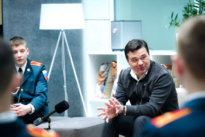 Встреча Губернатора Подмосковья с ребятами из кадетской школы «Корабелы Прионежья»