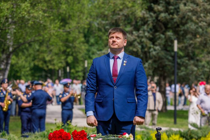 Космонавт Александр Гребенкин на торжественной встрече космонавтов в Звездном городке