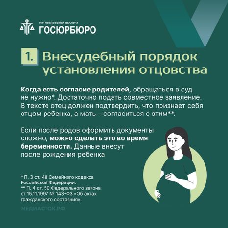 Порядок установления отцовства квадрат 03