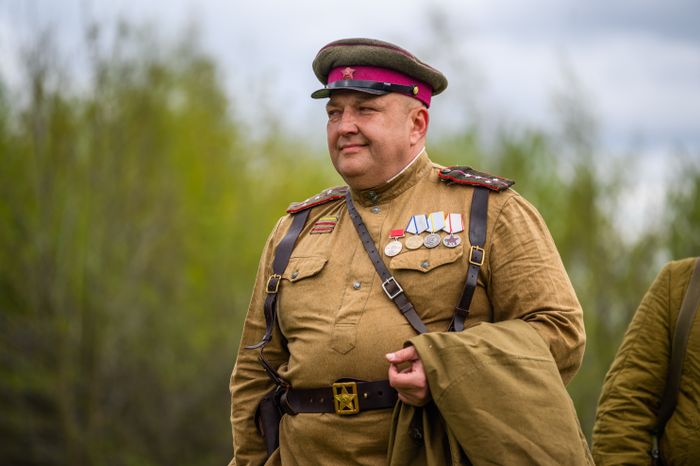 Военно-историческая реконструкция событий мая 1945 года в музее истории танка Т-34 в Мытищах