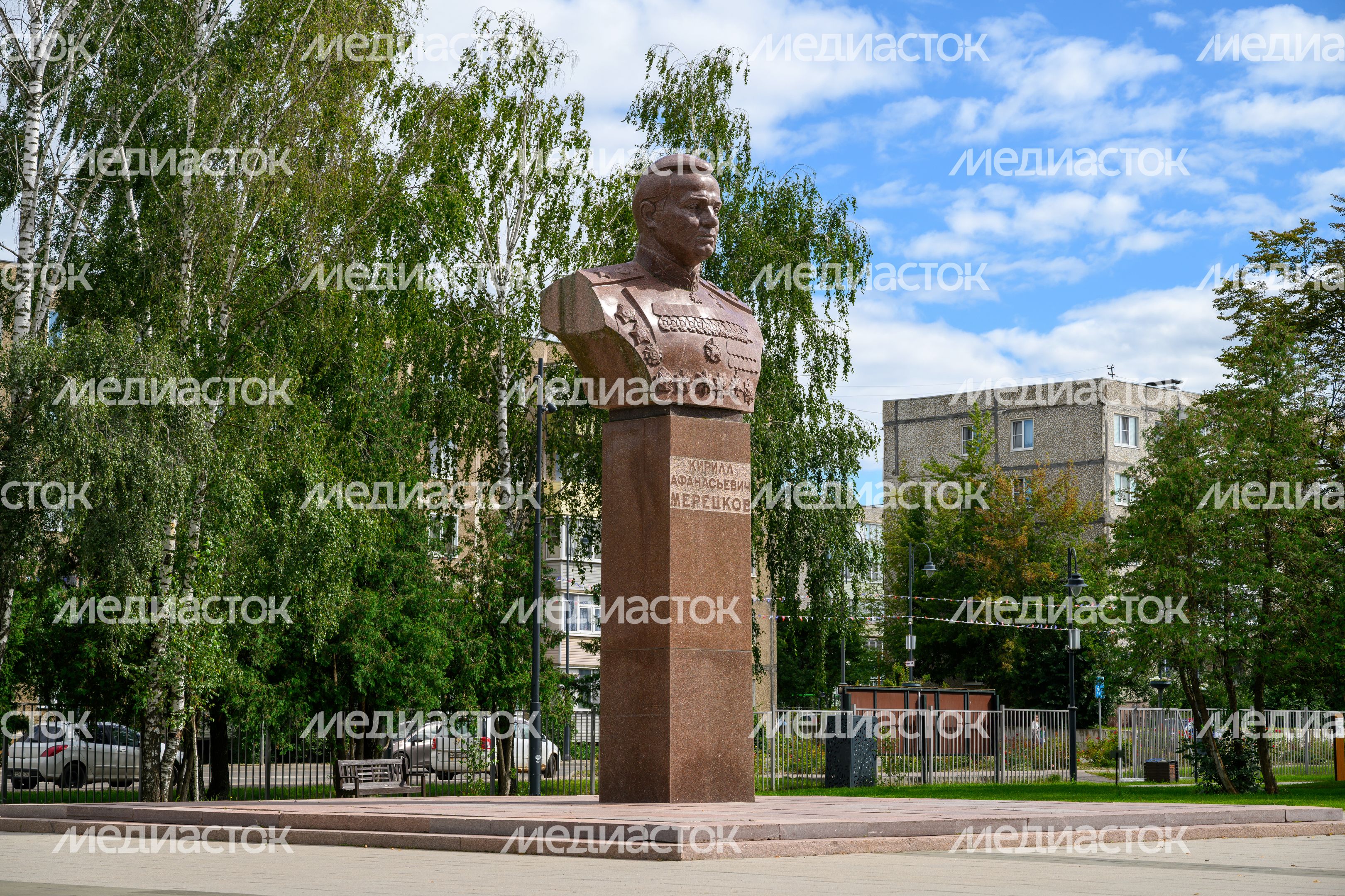 Площадь К.А. Мерецкова в Зарайском центральном парке культуры и отдыха