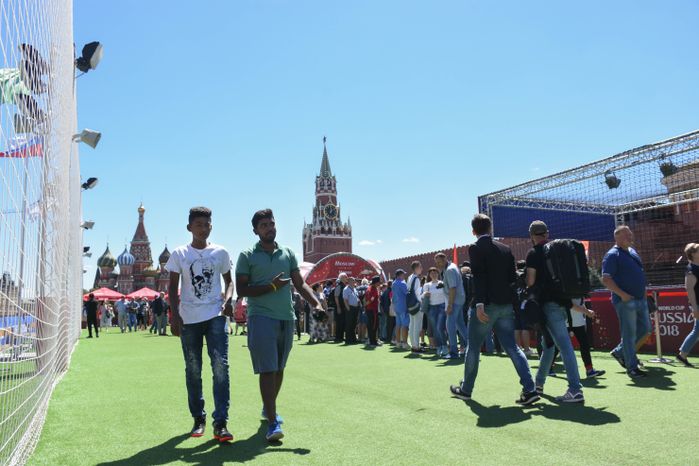 Футбольный парк на Красной площади в Москве