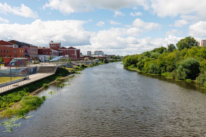 Набережная реки Клязьмы в городе Орехово-Зуево