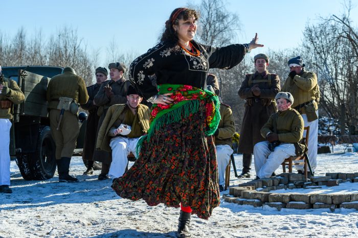 Военно-историческая реконструкция в музее танка Т-34 в Мытищах