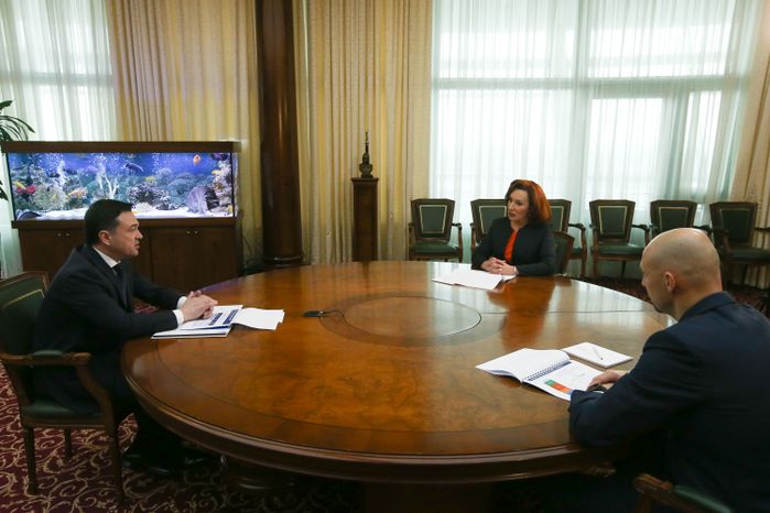 Рабочая встреча губернатора с министром энергетики и главой Рузского городского округа