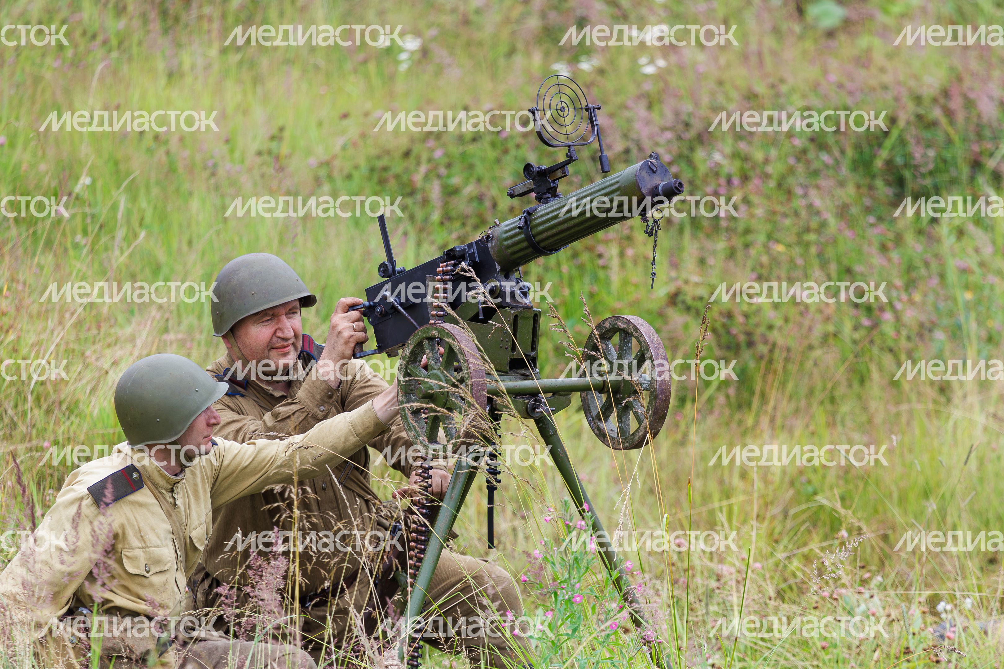 Эпизод Курской битвы под Прохоровкой на военно-исторической реконструкции в Центральном парке «Патриот»