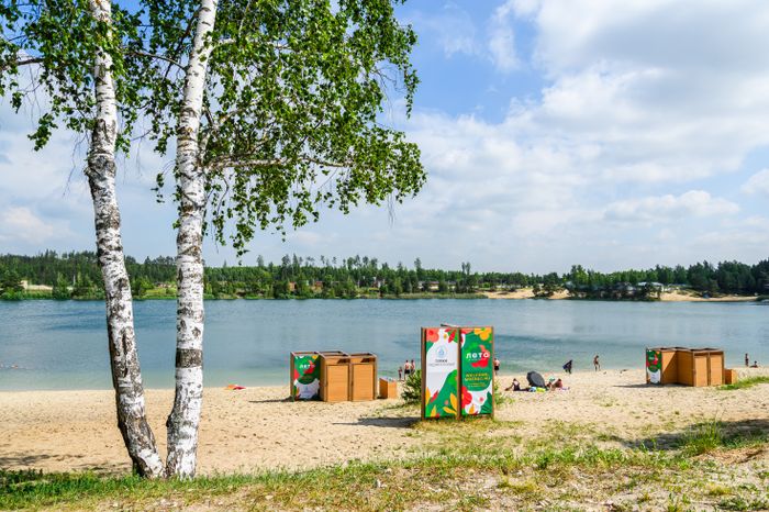 На Голубых озерах в Луховицах благоустроили пляж