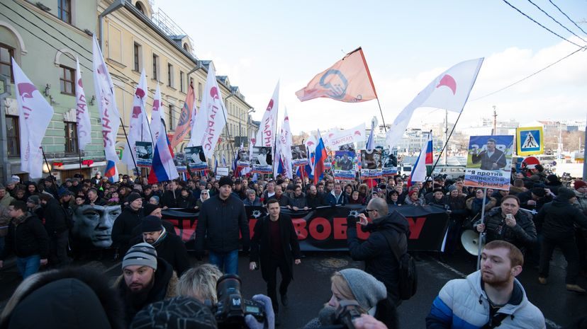 Марш памяти убитого политика Бориса Немцова в Москве
