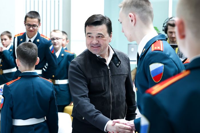 Встреча Губернатора Подмосковья с ребятами из кадетской школы «Корабелы Прионежья»