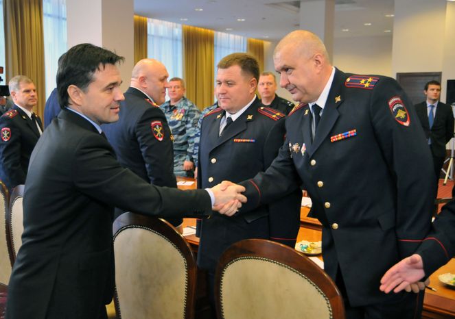 А. Воробьёв на встрече с сотрудниками ГУ МВД МО